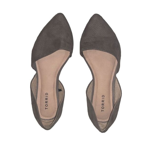 Torrid Taupe pointy Perf Dorsay flats sz 8 - Picture 11 of 11